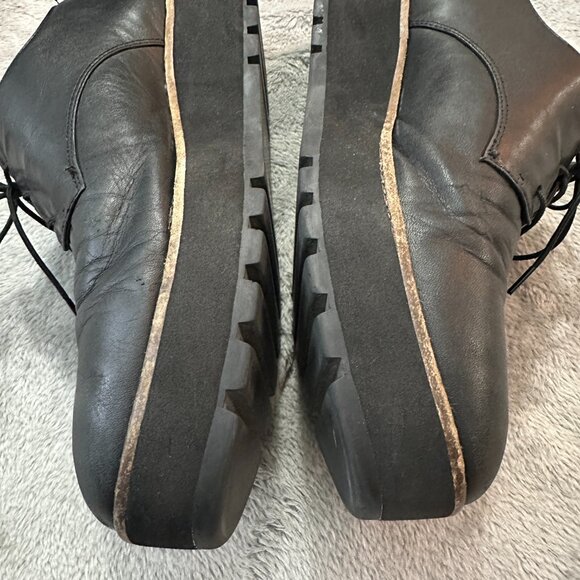 Eileen Fisher Black Leather Lace Up Oxford Loafers Shoes Women's 9.5 - Picture 3 of 8